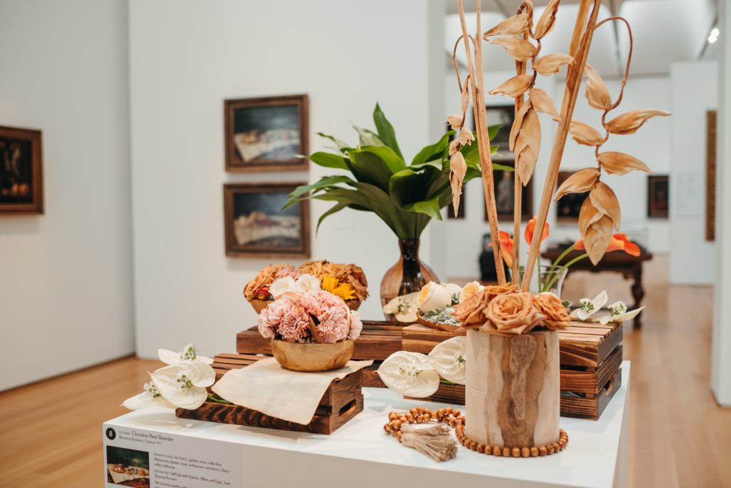 Woman in PNC NCMA Art in Bloom in Selkie La Belle Etoile French Puff Dress