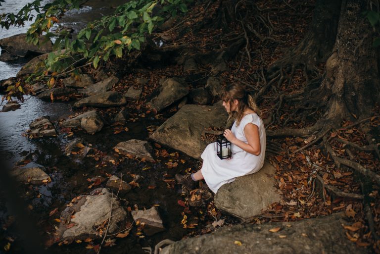 A woman in the water in a nightgown Opehlia Hamlet